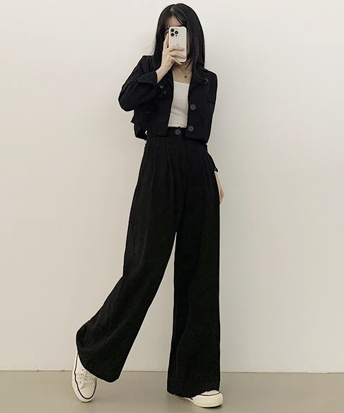 gossip!ロサンゼルス(ゴシップロサンゼルス)の「テーラードジャケットパンツ セットアップ(セットアップ・レディース・ブラック/オフホワイト/ブラウン/カーキ/ピンク・S/M/L)」の21枚目の写真