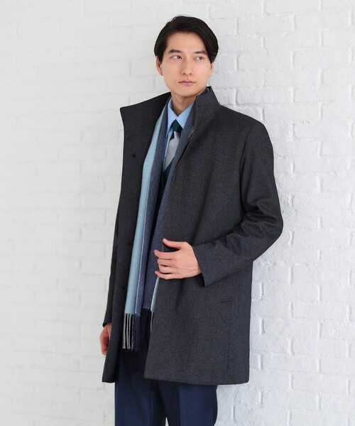 TAKEO KIKUCHI(タケオキクチ)の「◆【ダウンライナー付】メランジ スタンドカラー コート(その他アウター・メンズ・ダークブラウン/ブラック/チャコールグレー/グレー系その他2/ブルー系その他3/ブラック系3/ブルー系その他・03/04/02/01)」の19枚目の写真