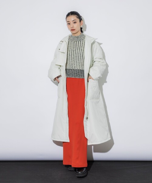 UNITED TOKYO（ユナイテッドトウキョウ）の「【完売間近！】キルティングフーディーコート｜軽量/保温/保湿（ダウンジャケット/コート・レディース・ホワイト/ブラック・FREE）」の19枚目の写真