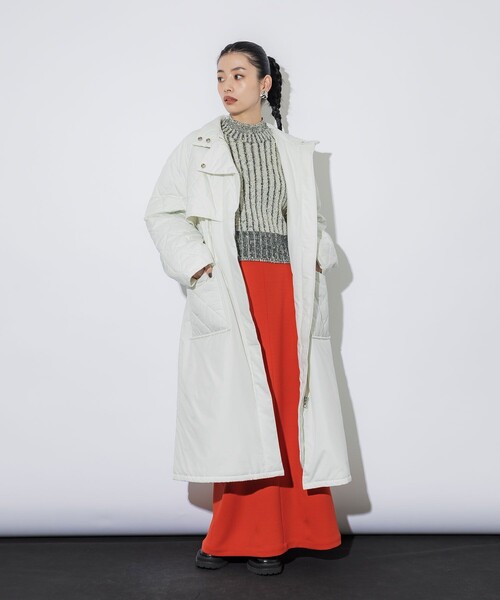 UNITED TOKYO（ユナイテッドトウキョウ）の「【完売間近！】キルティングフーディーコート｜軽量/保温/保湿（ダウンジャケット/コート・レディース・ホワイト/ブラック・FREE）」の20枚目の写真