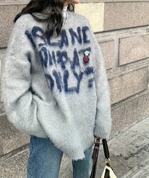 ロゴブラッシュニットビッグプルオーバー