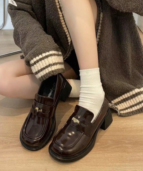 Chick(チック)の「▲厚底コインローファー(ローファー・レディース・ブラウン/ブラック・24/24.5/23.5)」の13枚目の写真