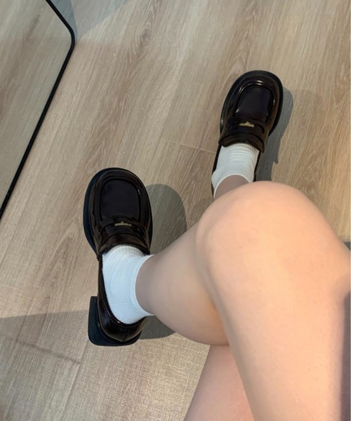 Chick(チック)の「▲厚底コインローファー(ローファー・レディース・ブラウン/ブラック・24/24.5/23.5)」の6枚目の写真