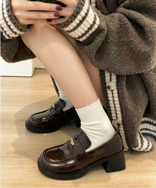 Chick(チック)の「▲厚底コインローファー(ローファー・レディース・ブラウン/ブラック・24/24.5/23.5)」の11枚目の写真