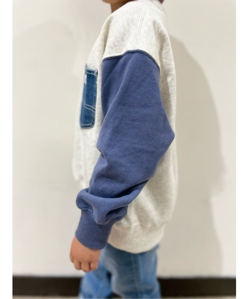 Lee（リー）の「【Lee別注】デニムポケット付きスウェット（スウェット・キッズ・オフホワイト・140/150/160/130/120）」の7枚目の写真