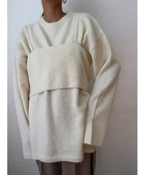 TRUNC（トランクエイティーエイト）の「Fluffy Knit Bustier SET（ニット/セーター・レディース・グレー/ブラック/アイボリー・FREE）」の6枚目の写真