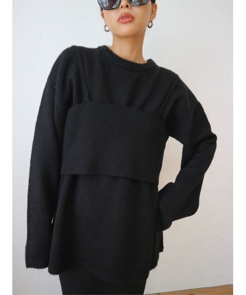 TRUNC（トランクエイティーエイト）の「Fluffy Knit Bustier SET（ニット/セーター・レディース・グレー/ブラック/アイボリー・FREE）」の5枚目の写真