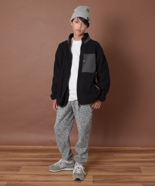 PEN FIELD（ペンフィールド）の「【Penfield】【あったか】ボアフリース・ジップアップジャケット（ブルゾン・キッズ・グリーン/ブラック/ベージュ・140cm/150cm/170cm/160cm）」の6枚目の写真