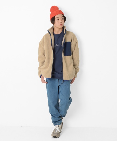 PEN FIELD（ペンフィールド）の「【Penfield】【あったか】ボアフリース・ジップアップジャケット（ブルゾン・キッズ・グリーン/ブラック/ベージュ・140cm/150cm/170cm/160cm）」の21枚目の写真