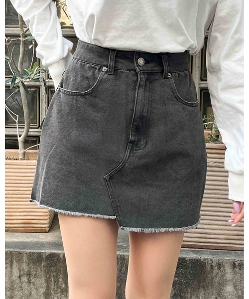 3.3 Field Trip （3.3フィールドトリップ）の「3.3 Field Trip／デニムミニスカート 2981256（デニムスカート・レディース・ブルー/ブラック・LARGE/MEDIUM）」の2枚目の写真