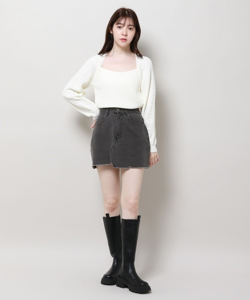 3.3 Field Trip （3.3フィールドトリップ）の「3.3 Field Trip／デニムミニスカート 2981256（デニムスカート・レディース・ブルー/ブラック・LARGE/MEDIUM）」の8枚目の写真