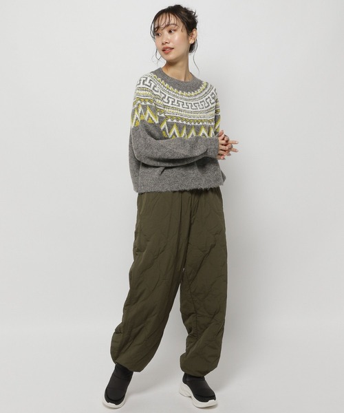 niko and...（ニコアンド）の「モールラメノルディックニットプルオーバー（ニット/セーター・レディース・ネイビー/アイボリー/チャコール・SHORT/BIG(L)）」の14枚目の写真