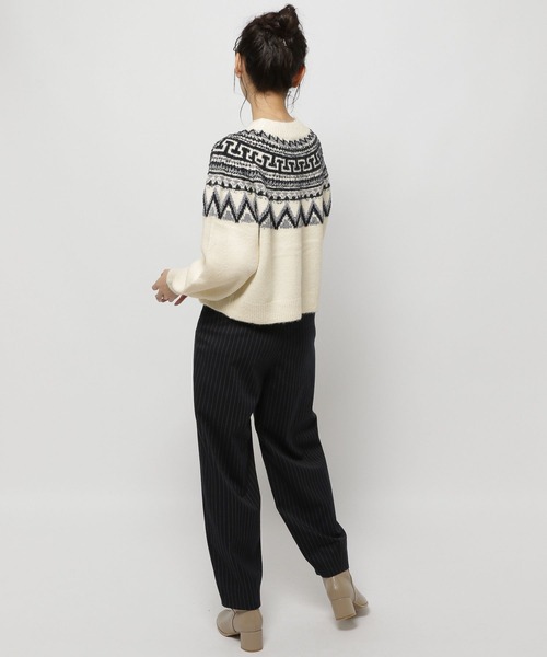 niko and...（ニコアンド）の「モールラメノルディックニットプルオーバー（ニット/セーター・レディース・ネイビー/アイボリー/チャコール・SHORT/BIG(L)）」の19枚目の写真