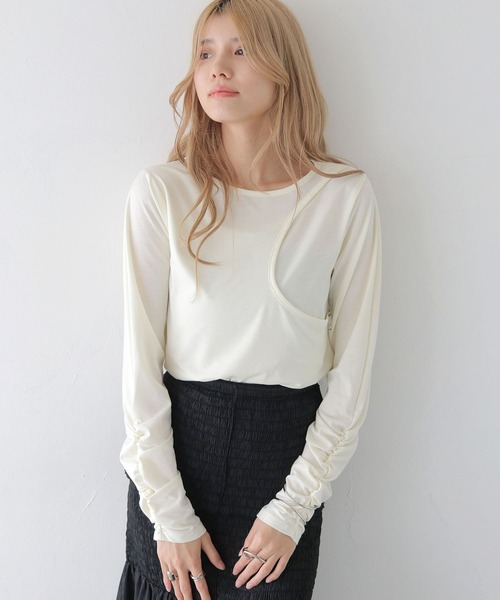 tシャツ 「CLEIO」カーブカットシャーリングプルオーバー レディース セール】【CLEIO】カーブカットシャーリングプルオーバー（T