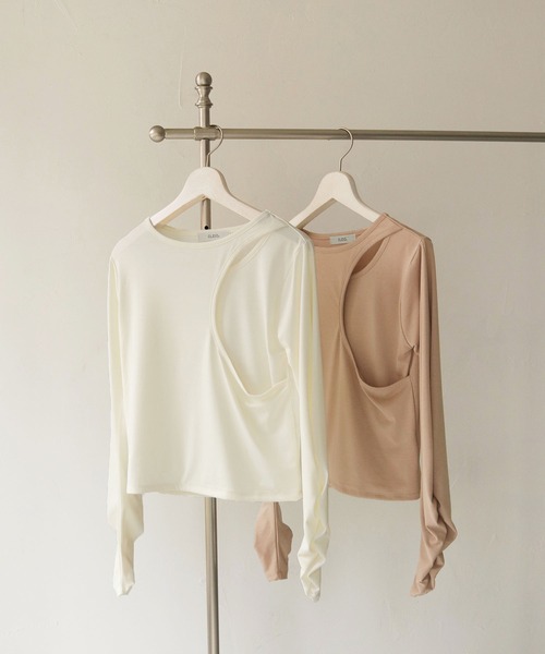 CLEIO（クレイオ）の「【CLEIO】カーブカットシャーリングプルオーバー/CURVE CUT PULLOVER/980-11617（Tシャツ/カットソー・レディース・アイボリー/ベージュ・FREE）」の8枚目の写真