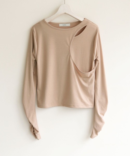 CLEIO（クレイオ）の「【CLEIO】カーブカットシャーリングプルオーバー/CURVE CUT PULLOVER/980-11617（Tシャツ/カットソー・レディース・アイボリー/ベージュ・FREE）」の7枚目の写真