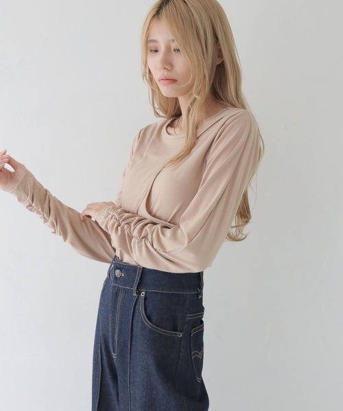 tシャツ 「CLEIO」カーブカットシャーリングプルオーバー レディース セール】【CLEIO】カーブカットシャーリングプルオーバー（T