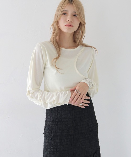 CLEIO（クレイオ）の「【CLEIO】カーブカットシャーリングプルオーバー/CURVE CUT PULLOVER/980-11617（Tシャツ/カットソー・レディース・アイボリー/ベージュ・FREE）」の12枚目の写真