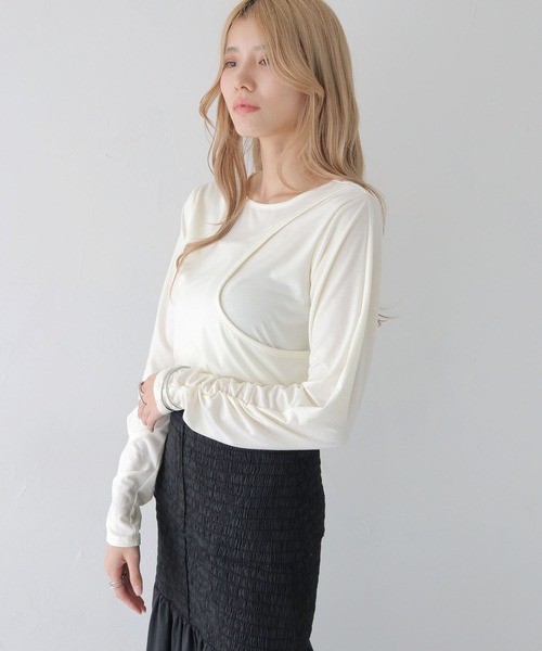 CLEIO（クレイオ）の「【CLEIO】カーブカットシャーリングプルオーバー/CURVE CUT PULLOVER/980-11617（Tシャツ/カットソー・レディース・アイボリー/ベージュ・FREE）」の13枚目の写真