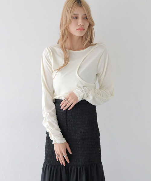 CLEIO（クレイオ）の「【CLEIO】カーブカットシャーリングプルオーバー/CURVE CUT PULLOVER/980-11617（Tシャツ/カットソー・レディース・アイボリー/ベージュ・FREE）」の15枚目の写真