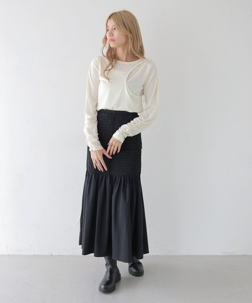 CLEIO（クレイオ）の「【CLEIO】カーブカットシャーリングプルオーバー/CURVE CUT PULLOVER/980-11617（Tシャツ/カットソー・レディース・アイボリー/ベージュ・FREE）」の17枚目の写真