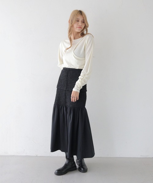 CLEIO（クレイオ）の「【CLEIO】カーブカットシャーリングプルオーバー/CURVE CUT PULLOVER/980-11617（Tシャツ/カットソー・レディース・アイボリー/ベージュ・FREE）」の20枚目の写真