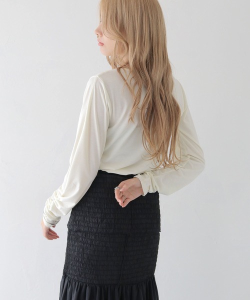 CLEIO（クレイオ）の「【CLEIO】カーブカットシャーリングプルオーバー/CURVE CUT PULLOVER/980-11617（Tシャツ/カットソー・レディース・アイボリー/ベージュ・FREE）」の16枚目の写真