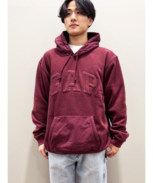 GAP（ギャップ）の「プロフリース GAPアーチロゴ パーカー(ユニセックス)（パーカー・メンズ・ネイビー/レッド/ブラウン/グリーン・M/S/XL/L/XS）」の4枚目の写真