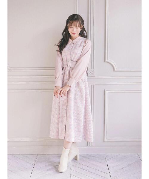 Areeam（アリーム）の「ミックスツイードワンピース（ワンピース・レディース・ピンク・FREE）」の14枚目の写真