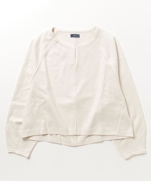 SHIPS（シップス）の「〈手洗い可能〉パイピング デザイン プルオーバー（Tシャツ/カットソー・レディース・ブラック/オフホワイト・ONE SIZE）」の2枚目の写真