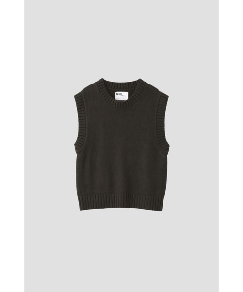 MHL.(エムエイチエル)の「COARSE COTTON LINEN(ベスト・メンズ・オフホワイト/ダークグリーン・LARGE)」の10枚目の写真