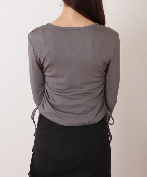 Lace Ladies(レースレディース)の「キーネック サイド シャーリング コンパクト プルオーバー(Tシャツ/カットソー・レディース・ピンク/グレー/ブラック/ホワイト・M/XL)」の16枚目の写真