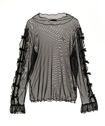 DOLLY RIBBON SEE-THROUGH トップス