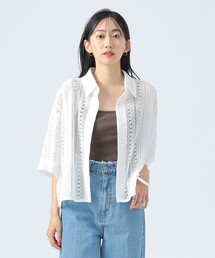BEAMS HEART | レース クロップド シャツ(シャツ/ブラウス)