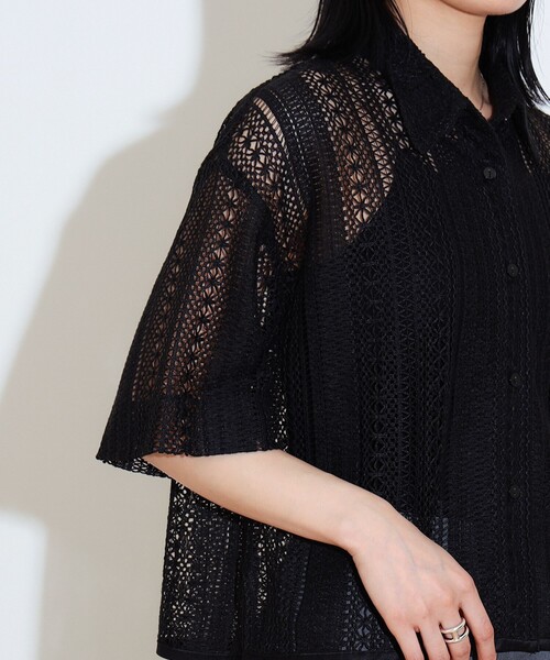 BEAMS HEART / レース クロップド シャツ BEAMS HEART（ビームス ハート）レース クロップド シャツ（洗濯