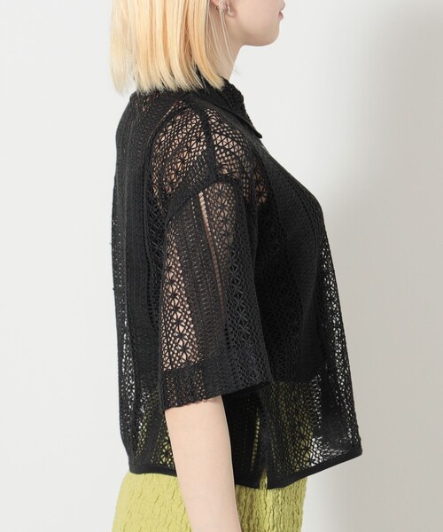 BEAMS HEART(ビームスハート)の「レース クロップド シャツ(シャツ/ブラウス・レディース・ブラック/オフホワイト/ブラウン・FREE)」の22枚目の写真