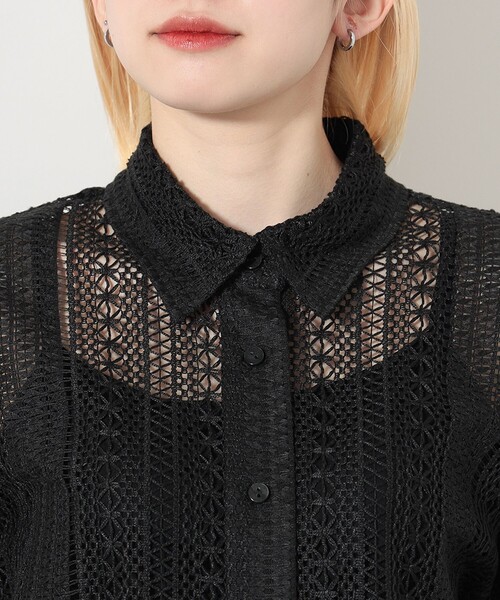 BEAMS HEART(ビームスハート)の「レース クロップド シャツ(シャツ/ブラウス・レディース・ブラック/オフホワイト/ブラウン・FREE)」の20枚目の写真