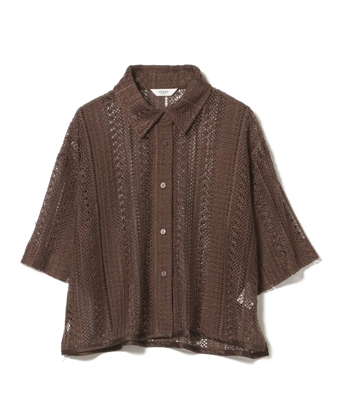 BEAMS HEART(ビームスハート)の「レース クロップド シャツ(シャツ/ブラウス・レディース・ブラック/オフホワイト/ブラウン・FREE)」の14枚目の写真
