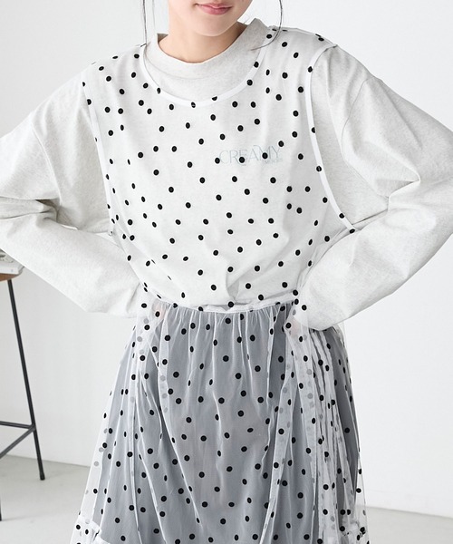 forksy.(フォルクシー)の「【forksy.】フロッキードットチュールバックリボンワンピース(ワンピース・レディース・アイボリー/ブラック/ブラック系/ホワイト・FREE)」の21枚目の写真