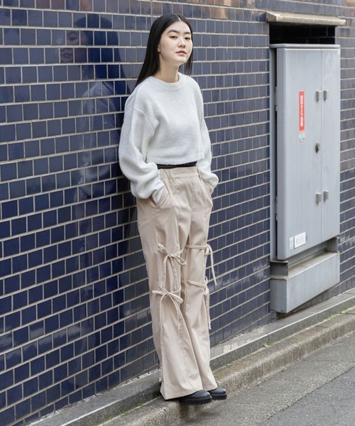 3.3 Field Trip （3.3フィールドトリップ）の「3.3 Field Trip／リボンフレアパンツ 2990139（スラックス・レディース・ブラック/ベージュ/チャコール・MEDIUM/LARGE）」の10枚目の写真