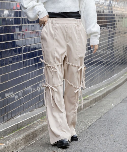 3.3 Field Trip （3.3フィールドトリップ）の「3.3 Field Trip／リボンフレアパンツ 2990139（スラックス・レディース・ブラック/ベージュ/チャコール・MEDIUM/LARGE）」の16枚目の写真