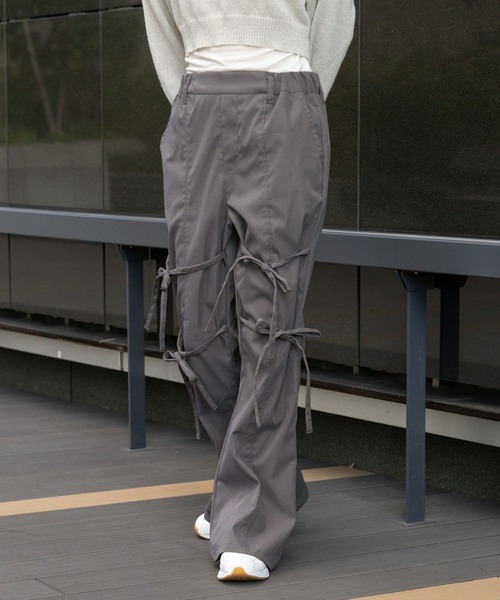 3.3 Field Trip （3.3フィールドトリップ）の「3.3 Field Trip／リボンフレアパンツ 2990139（スラックス・レディース・ブラック/ベージュ/チャコール・MEDIUM/LARGE）」の22枚目の写真
