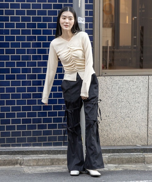 3.3 Field Trip （3.3フィールドトリップ）の「3.3 Field Trip／リボンフレアパンツ 2990139（スラックス・レディース・ブラック/ベージュ/チャコール・MEDIUM/LARGE）」の11枚目の写真