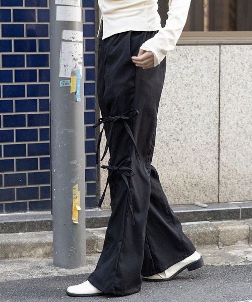 3.3 Field Trip （3.3フィールドトリップ）の「3.3 Field Trip／リボンフレアパンツ 2990139（スラックス・レディース・ブラック/ベージュ/チャコール・MEDIUM/LARGE）」の14枚目の写真