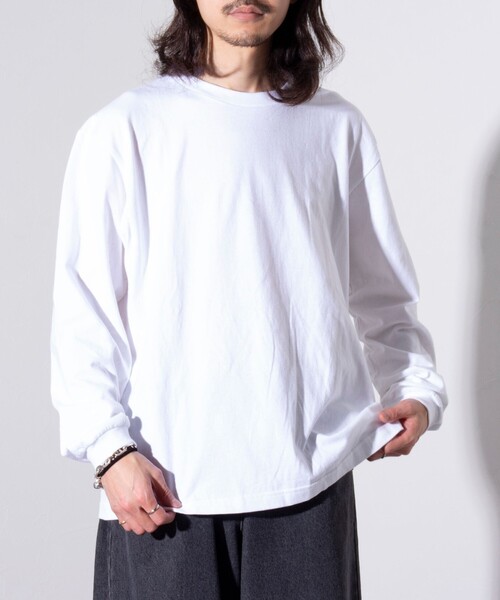 GLOSTER(グロスター)の「【限定展開】【GLOSTER/グロスター】ルーズ クルーネックロンT ベーシック(Tシャツ/カットソー・メンズ・ホワイト/ブラック・S/M/L/XL)」の1枚目の写真