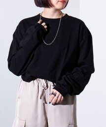 【限定展開】【GLOSTER/グロスター】ルーズ クルーネックロンT ベーシック