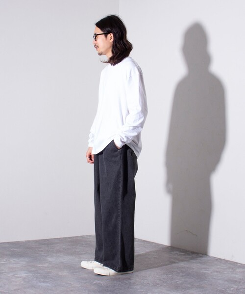 GLOSTER(グロスター)の「【限定展開】【GLOSTER/グロスター】ルーズ クルーネックロンT ベーシック(Tシャツ/カットソー・メンズ・ホワイト/ブラック・S/M/L/XL)」の14枚目の写真
