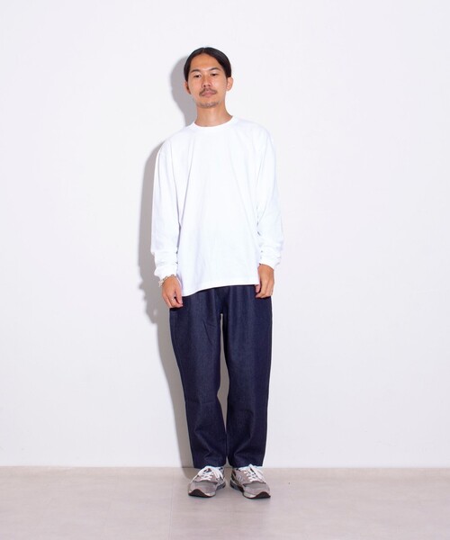 GLOSTER(グロスター)の「【限定展開】【GLOSTER/グロスター】ルーズ クルーネックロンT ベーシック(Tシャツ/カットソー・メンズ・ホワイト/ブラック・S/M/L/XL)」の9枚目の写真