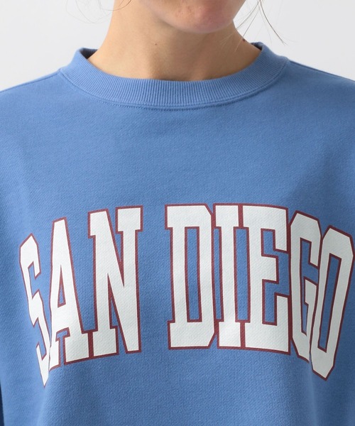 Champion(チャンピオン)の「【Champion(チャンピオン)】別注ロゴショートスウェット(スウェット・レディース・オートミール/オフホワイト/ブルー・FREE)」の15枚目の写真