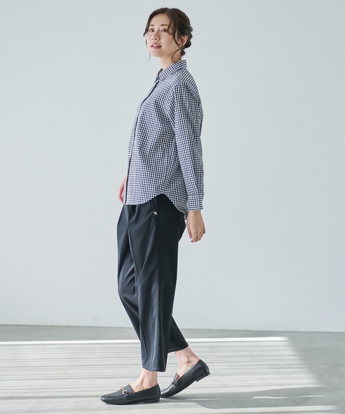 Arnold Palmer（アーノルドパーマー）の「ギンガムチェック リラックス シャツ（シャツ/ブラウス・レディース・ダークネイビー/ネイビー/ブラック・S/M/L）」の8枚目の写真